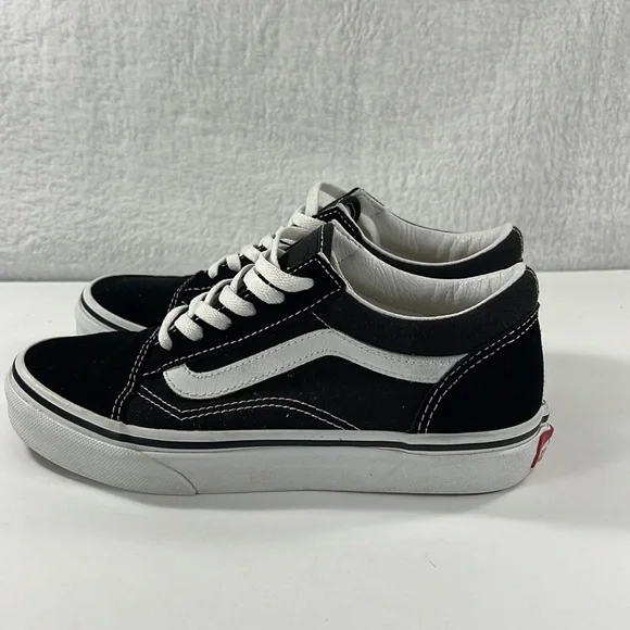 Vans Old Skool Black White Youth Size 3 Unisex - Picture 3 of 8